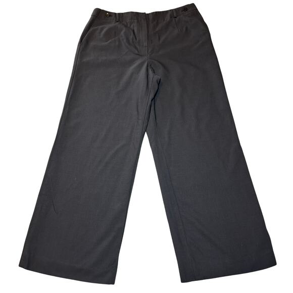 Talbots Dress Pants Women’s Size 12 Gray Wool High Rise Lined Wide Leg Career - Picture 1 of 8